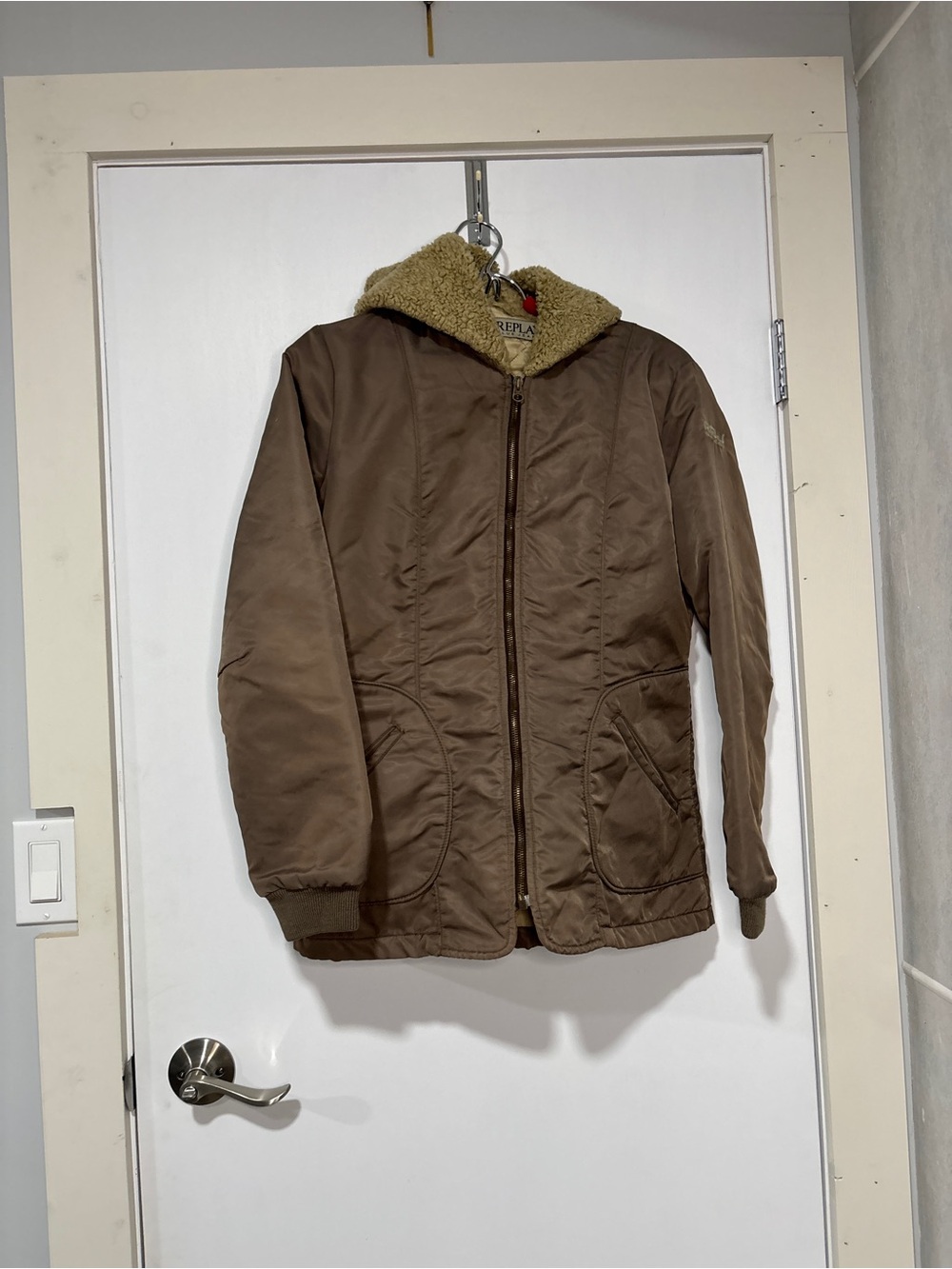 Vtg Replay Italy Nylon Bomber Jacket Sherpa M